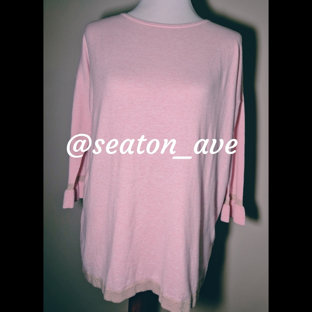 Lilly Pulitzer Pink Knit Top with Metallic Accents
